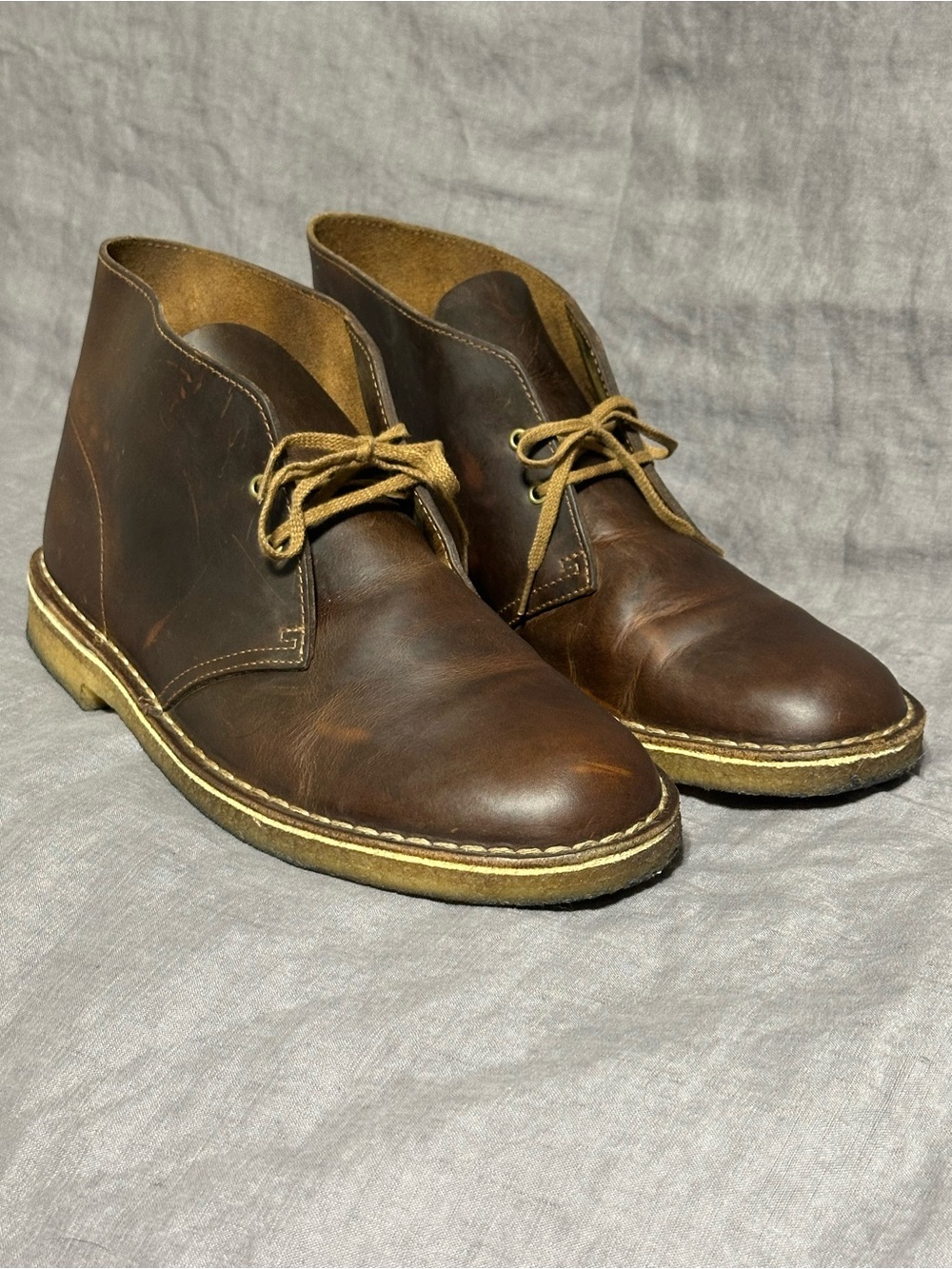 Clarks Brown Leather Chukka Boots with Crepe Sole